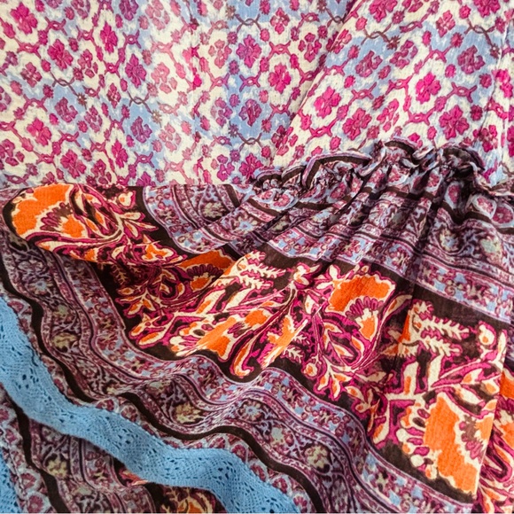 FREE PEOPLE Floral Print Lola Bell Sleeve Tassel Tie Kimono Small - Picture 10 of 16